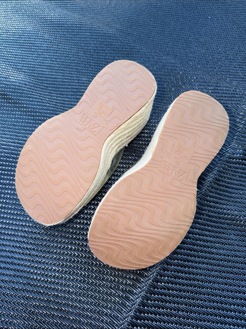 ZARA Vinyl Espadrille Style Wedge Sandals - Picture 5 of 5